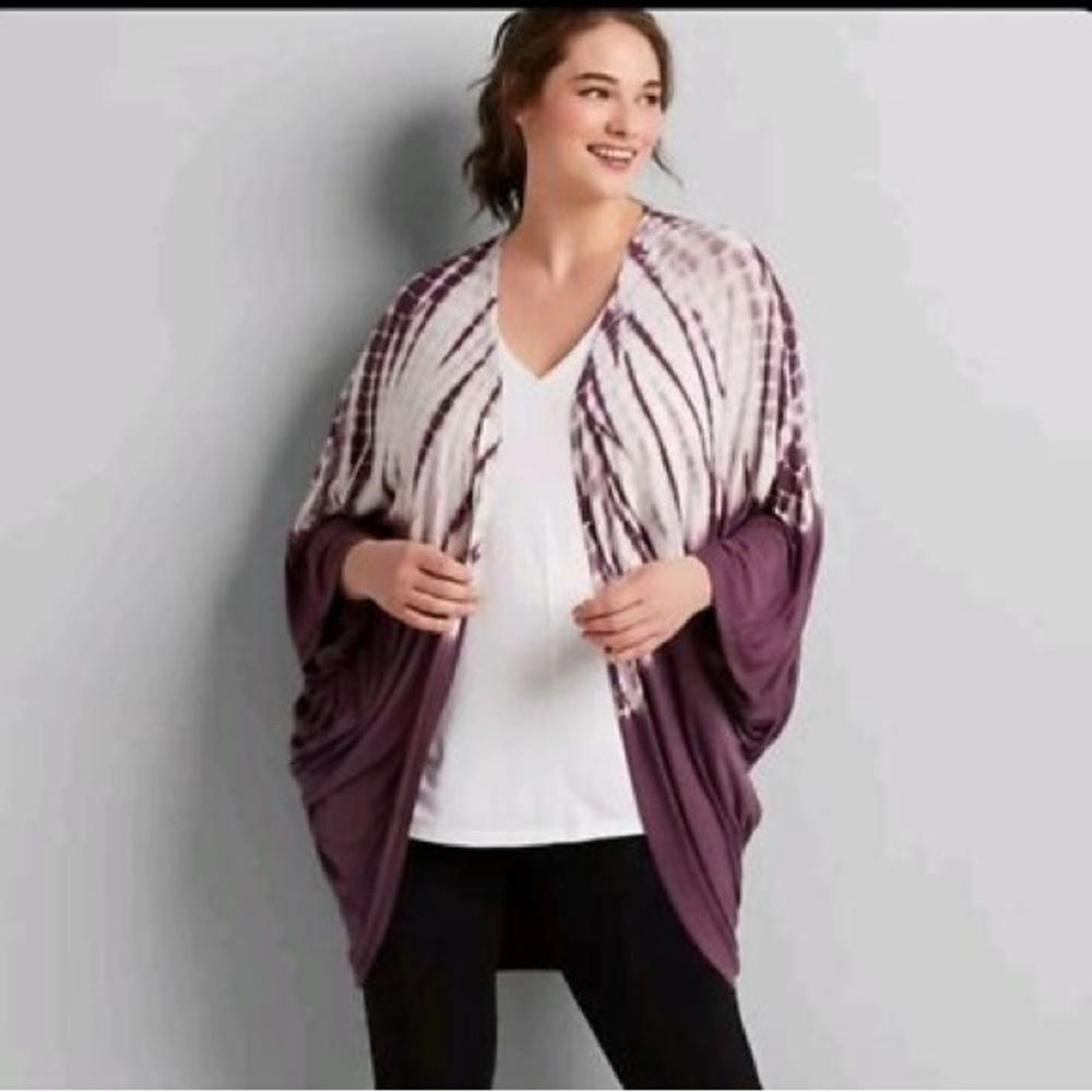 NWT Livi Purple Tie Dye Kimono Cardigan